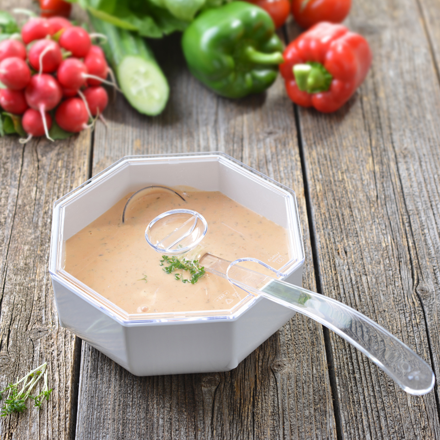 Achteckige Schüssel für Salate, Bowls, Dressings